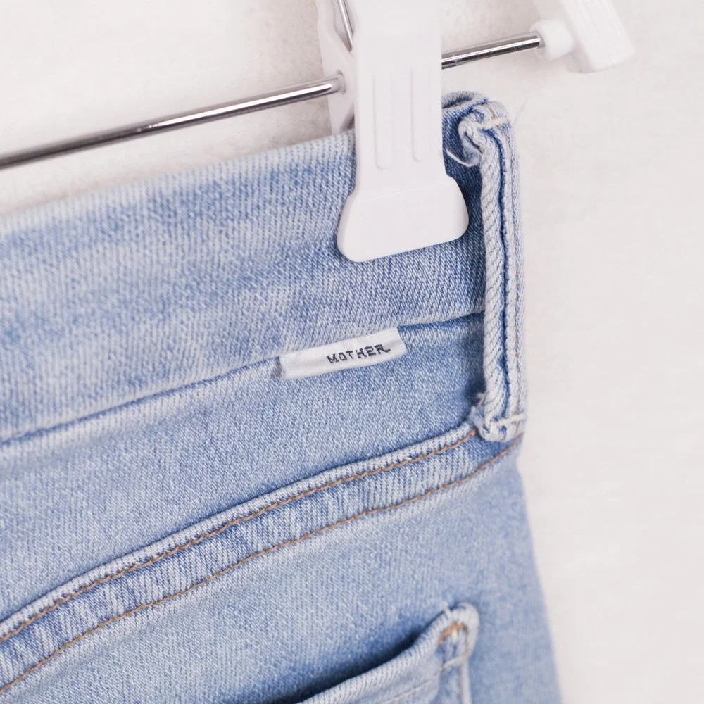 MOTHER The Looker Crop Swimming Pool Sunday Denim Jeans Blue Sz 24 - Picture 8 of 11